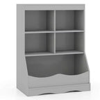 Costway Étagère multifonctionnelle à 3 niveaux pour enfants, bac de rangement pour jouets, meuble de sol gris/blanc/naturel