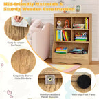Costway Étagère multifonctionnelle à 3 niveaux pour enfants, bac de rangement pour jouets, meuble de sol gris/blanc/naturel