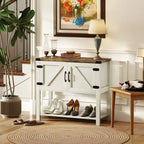 HOMCOM Buffet autoportant 2 portes avec étagère inférieure, table console d'entrée