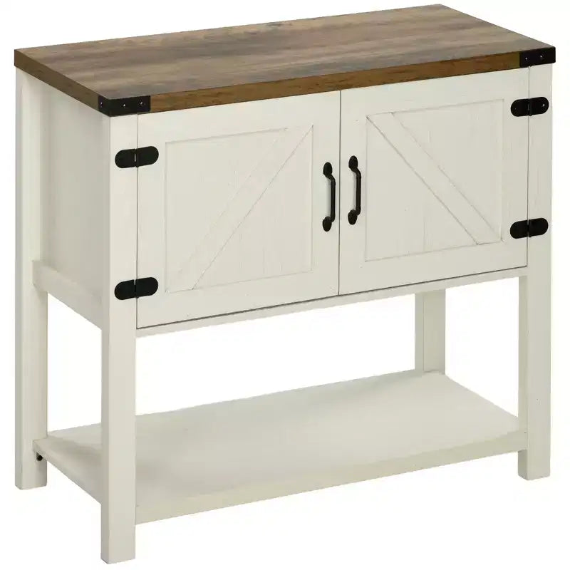 HOMCOM Buffet autoportant 2 portes avec étagère inférieure, table console d'entrée