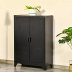 Meuble de rangement industriel HOMCOM en acier, meuble de rangement en métal avec 2 étagères réglables pour le salon ou le bureau à domicile