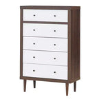 Costway 5 Drawer Dresser Wood Chest of Drawers Storage Freestanding Cabinet Organizer