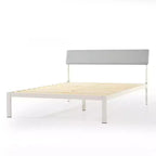 Best Price Mattress Kera Metal Platform Bed with Angled Upholstered Headboard