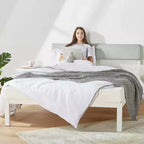 Lit plateforme Best Price Mattress Kera en métal avec tête de lit capitonnée inclinée