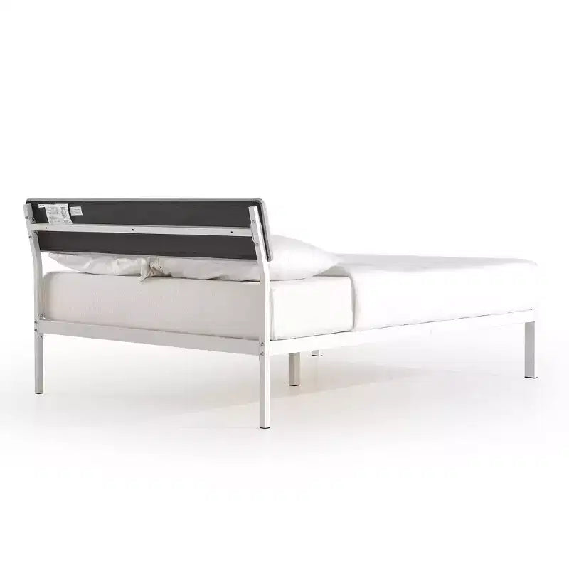 Lit plateforme Best Price Mattress Kera en métal avec tête de lit capitonnée inclinée