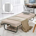 Lit pliant Costway avec matelas en mousse à mémoire de forme, sac anti-poussière, lit d'appoint pliable en métal, fabriqué en Italie