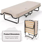 Lit pliant Costway avec matelas en mousse à mémoire de forme, sac anti-poussière, lit d'appoint pliable en métal, fabriqué en Italie