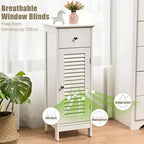 Meuble de Rangement au Sol pour Salle de Bain Costway avec Tiroir et Porte à Volets