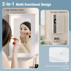 Armoire de toilette Costway avec miroir et porte réversible, organisateur de rangement