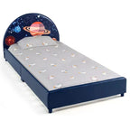 Costway Lit plateforme rembourré pour enfants Lit simple en bois motif galaxie
