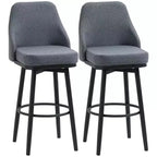 HOMCOM Lot de 2 tabourets de bar très hauts, tabourets de bar pivotants à 360° modernes, chaises de salle à manger avec pieds en acier et repose-pieds, gris foncé