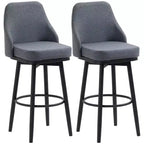 HOMCOM Lot de 2 tabourets de bar très hauts, tabourets de bar pivotants à 360° modernes, chaises de salle à manger avec pieds en acier et repose-pieds, gris foncé