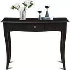 Costway Table Console en Bois Meuble d'Entrée Couloir Canapé d'Appoint Tiroir de Rangement Noir