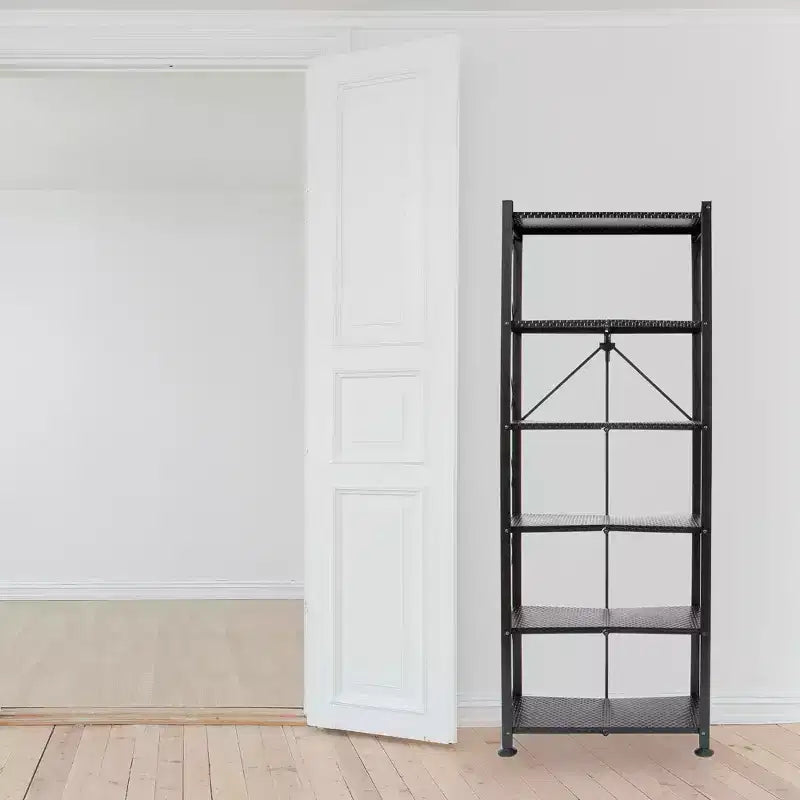 Organisateur de rangement étagère classique en acier à 6 niveaux Origami, noir (paquet de 2)