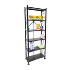 Organisateur de rangement étagère classique en acier à 6 niveaux Origami, noir (paquet de 2)