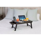 Plateau de lit multifonction Sofia + Sam pour ordinateur portable - Gaucher - Noyer