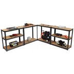 Costway Lot de 2 étagères de rangement robustes en acier de 183 cm à 5 niveaux réglables pour garage