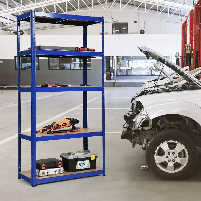 Costway Lot de 2 étagères de rangement robustes en acier de 183 cm à 5 niveaux réglables pour garage