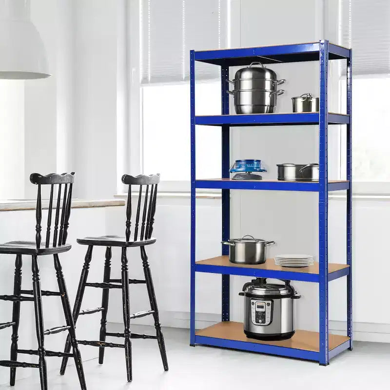 Costway Lot de 2 étagères de rangement robustes en acier de 183 cm à 5 niveaux réglables pour garage