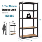 Costway Lot de 2 étagères de rangement robustes en acier de 183 cm à 5 niveaux réglables pour garage