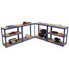 Costway Lot de 2 étagères de rangement robustes en acier de 183 cm à 5 niveaux réglables pour garage