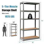 Costway Lot de 2 étagères de rangement robustes en acier de 183 cm à 5 niveaux réglables pour garage