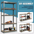 Costway Lot de 2 étagères de rangement robustes en acier de 183 cm à 5 niveaux réglables pour garage