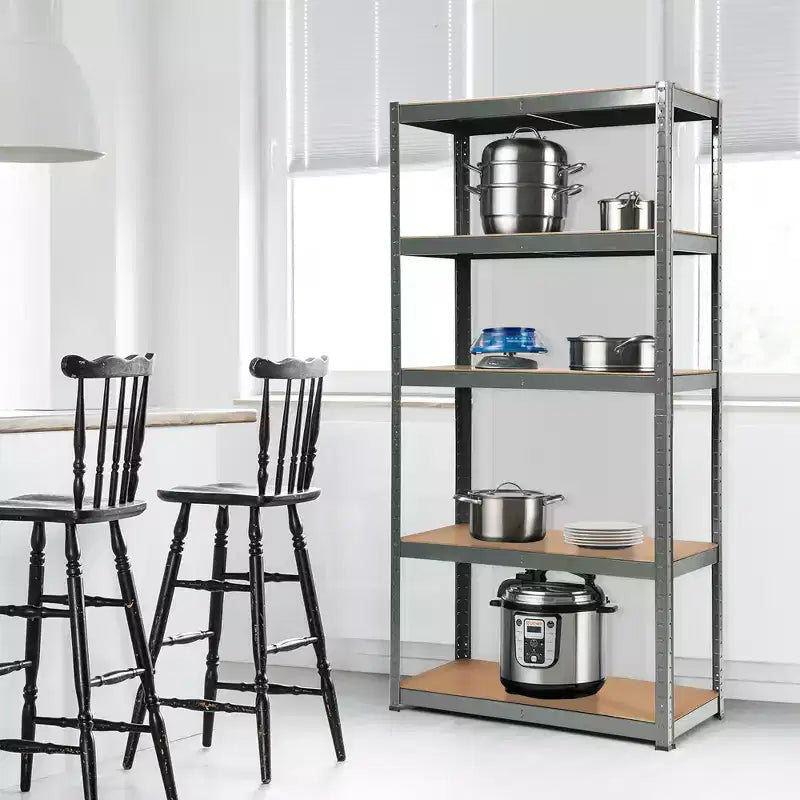 Costway Lot de 2 étagères de rangement robustes en acier de 183 cm à 5 niveaux réglables pour garage