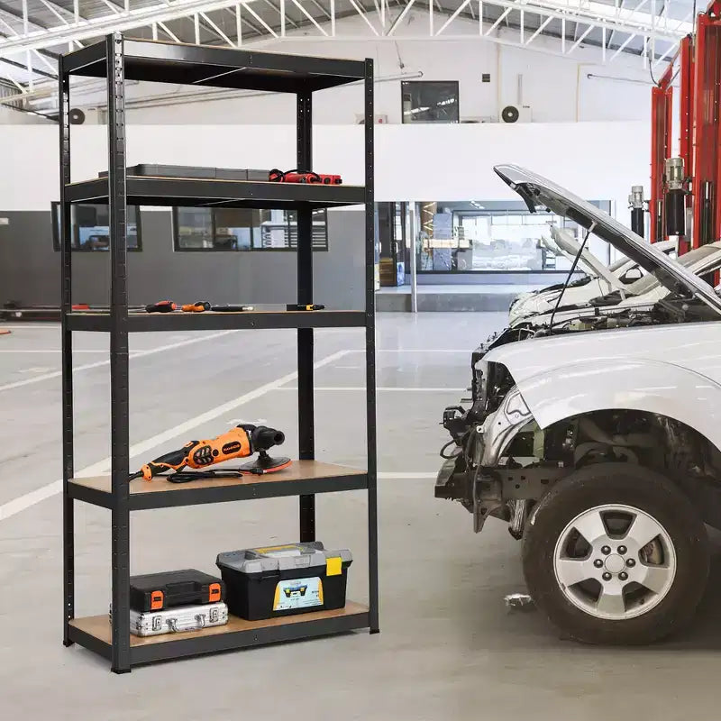 Costway Lot de 2 étagères de rangement robustes en acier de 183 cm à 5 niveaux réglables pour garage