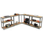 Costway Lot de 2 étagères de rangement robustes en acier de 183 cm à 5 niveaux réglables pour garage