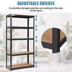 Costway Lot de 2 étagères de rangement robustes en acier de 183 cm à 5 niveaux réglables pour garage