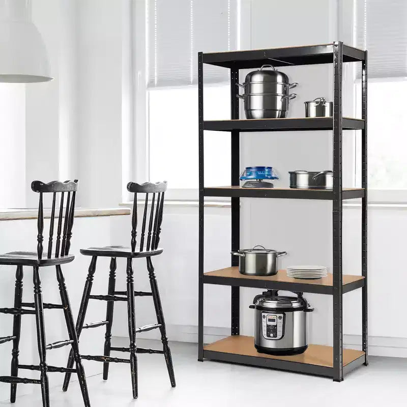 Costway Lot de 2 étagères de rangement robustes en acier de 183 cm à 5 niveaux réglables pour garage