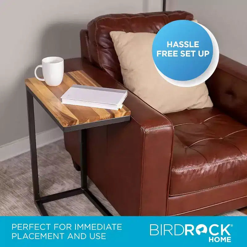 Table d'appoint en forme de C en bois d'acacia BirdRock Home