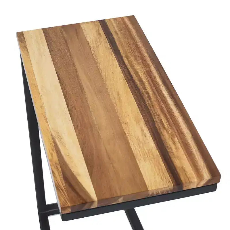Table d'appoint en forme de C en bois d'acacia BirdRock Home
