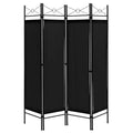Costway 6 FT 4-Panel Folding Room Divider Freestanding Privacy Screen Steel Frame Brown\Black\White