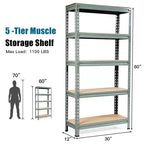 Étagères de rangement métalliques Costway à 5 niveaux de 152 cm pour garage avec étagères réglables