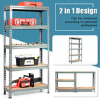 Étagères de rangement métalliques Costway à 5 niveaux de 152 cm pour garage avec étagères réglables