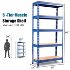 Étagères de rangement métalliques Costway à 5 niveaux de 152 cm pour garage avec étagères réglables