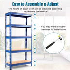 Étagères de rangement métalliques Costway à 5 niveaux de 152 cm pour garage avec étagères réglables