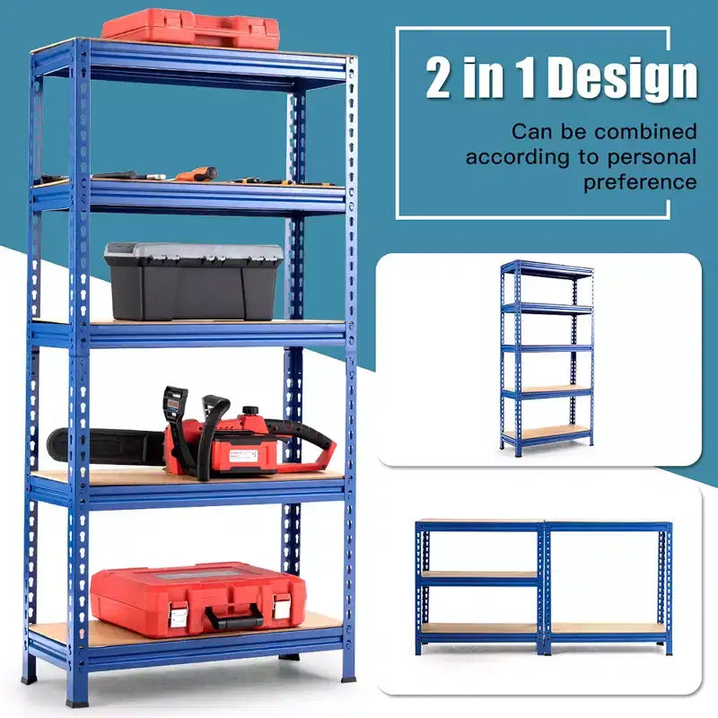 Étagères de rangement métalliques Costway à 5 niveaux de 152 cm pour garage avec étagères réglables