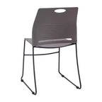 Flash Furniture Série HERCULES Ensemble de 5 chaises empilables en plastique de qualité commerciale, capacité 300 kg, avec piètement luge enduit de poudre et poignée de transport intégrée