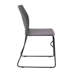 Flash Furniture Série HERCULES Ensemble de 5 chaises empilables en plastique de qualité commerciale, capacité 300 kg, avec piètement luge enduit de poudre et poignée de transport intégrée