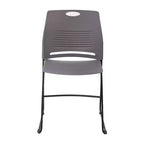 Flash Furniture Série HERCULES Ensemble de 5 chaises empilables en plastique de qualité commerciale, capacité 300 kg, avec piètement luge enduit de poudre et poignée de transport intégrée