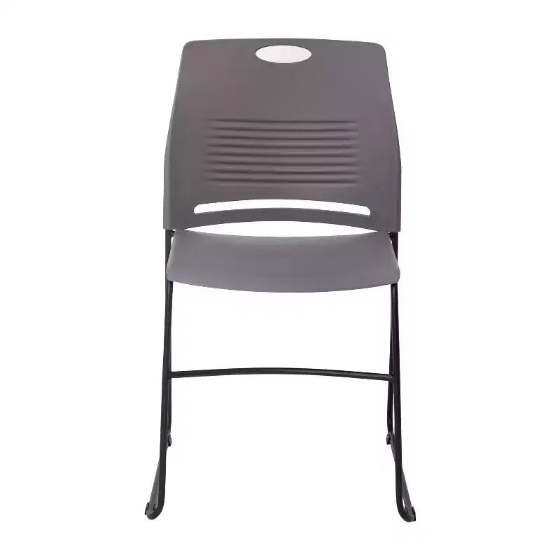 Flash Furniture Série HERCULES Ensemble de 5 chaises empilables en plastique de qualité commerciale, capacité 300 kg, avec piètement luge enduit de poudre et poignée de transport intégrée