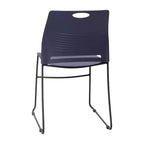 Flash Furniture Série HERCULES Ensemble de 5 chaises empilables en plastique de qualité commerciale, capacité 300 kg, avec piètement luge enduit de poudre et poignée de transport intégrée