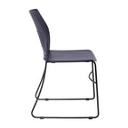 Flash Furniture Série HERCULES Ensemble de 5 chaises empilables en plastique de qualité commerciale, capacité 300 kg, avec piètement luge enduit de poudre et poignée de transport intégrée