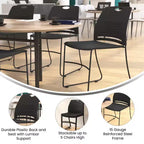 Flash Furniture Série HERCULES Ensemble de 5 chaises empilables en plastique de qualité commerciale, capacité 300 kg, avec piètement luge enduit de poudre et poignée de transport intégrée
