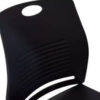 Flash Furniture Série HERCULES Ensemble de 5 chaises empilables en plastique de qualité commerciale, capacité 300 kg, avec piètement luge enduit de poudre et poignée de transport intégrée