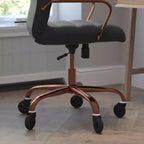 Flash Furniture Whitney, fauteuil de bureau exécutif pivotant à dossier haut avec cadre noir, accoudoirs et roulettes transparentes