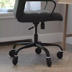 Flash Furniture Whitney, fauteuil de bureau exécutif pivotant à dossier haut avec cadre noir, accoudoirs et roulettes transparentes
